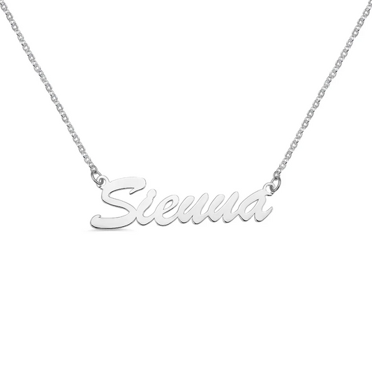 Collana con nome in stile Sienna in argento sterling 