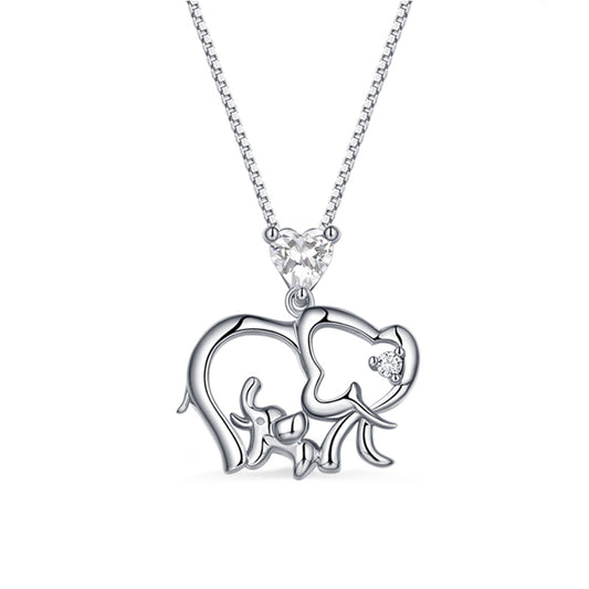 Collana personalizzata con elefante e pietra portafortuna per la mamma 