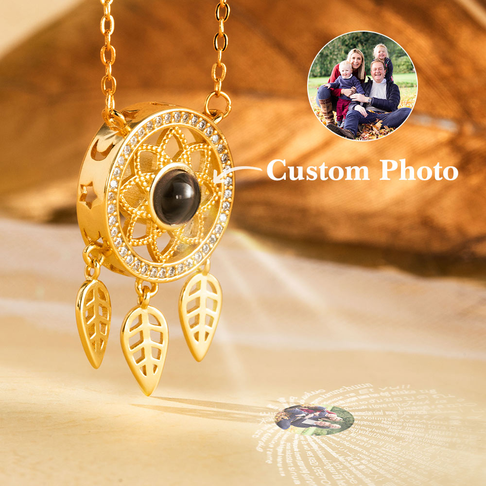 Custom Projection Photo Dreamcatcher Necklace