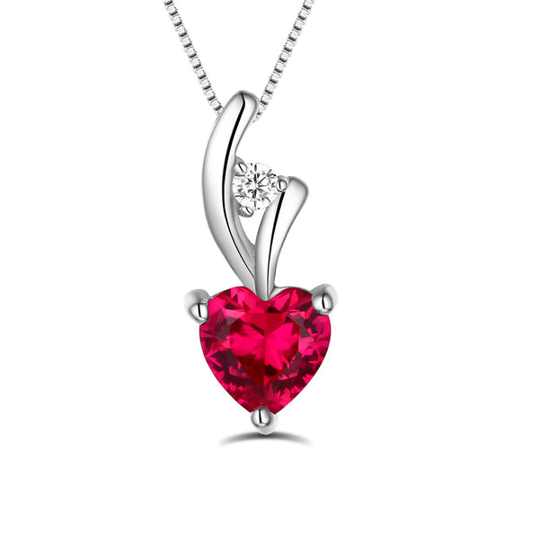 Collana personalizzata con pietra portafortuna a forma di cuore in argento sterling 