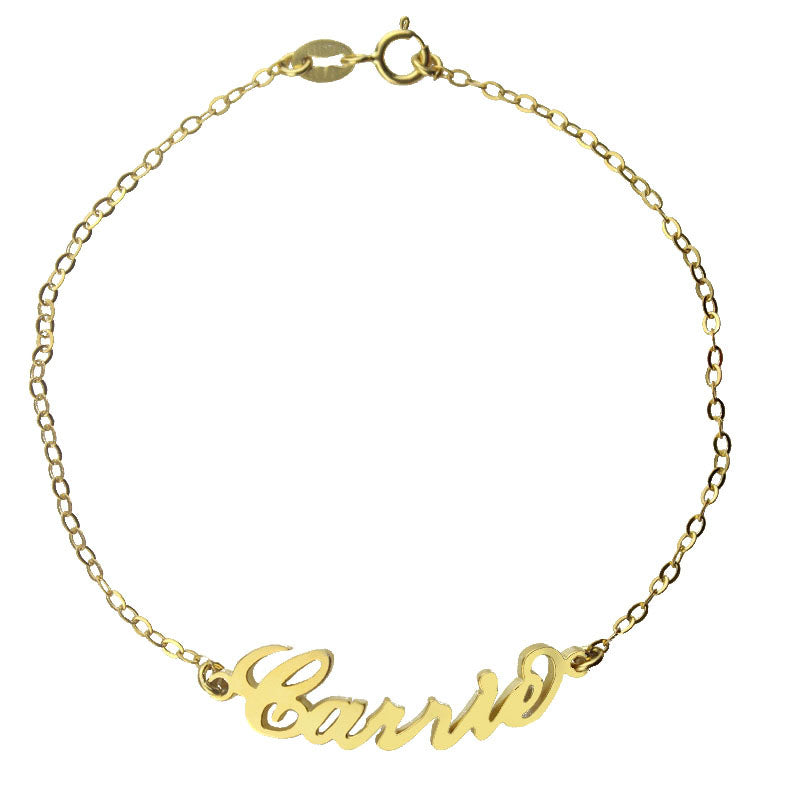 Braccialetto personalizzato in argento sterling con nome Carrie 