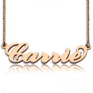 Personalized Box Chain Carrie Name Necklace Silver