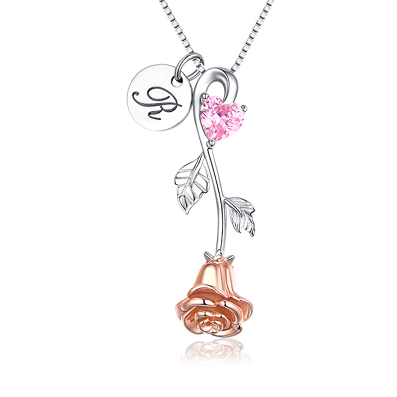 Collana con pietra portafortuna a forma di cuore rosa, carta regalo e cofanetto