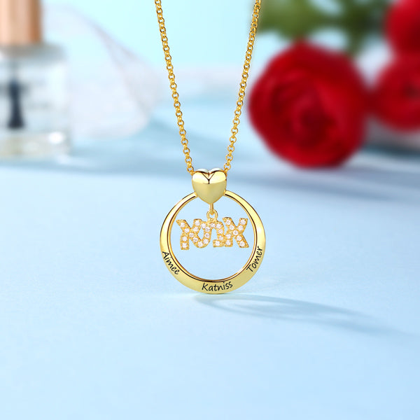 Engraved Hebrew Name Necklace for Mother