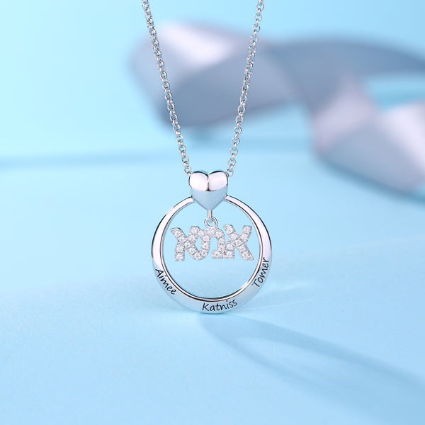 Engraved Hebrew Name Necklace for Mother