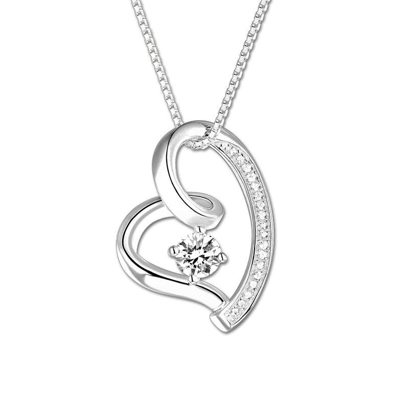 Collana con pietra portafortuna in argento sterling con amore nel tuo cuore 