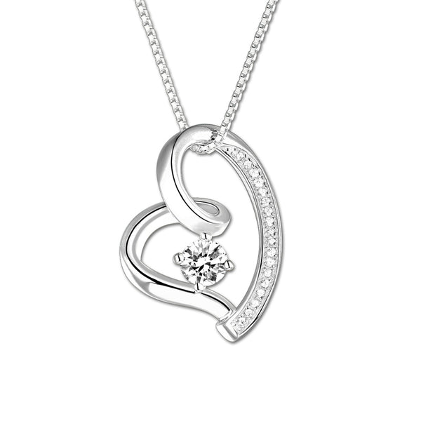 Collana con pietra portafortuna in argento sterling con amore nel tuo cuore 