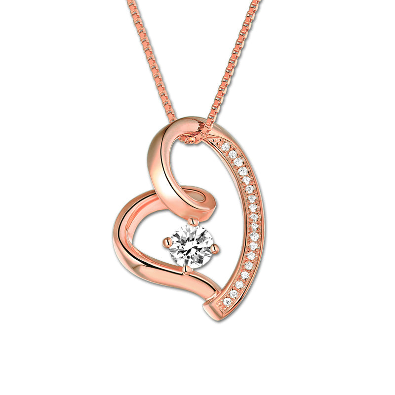 Collana con pietra portafortuna in argento sterling con amore nel tuo cuore 