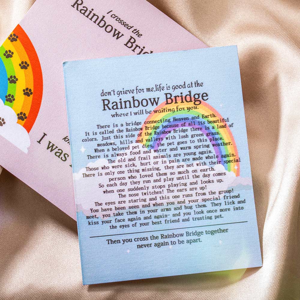 Collana commemorativa personalizzata per animali domestici Rainbow Bridge 