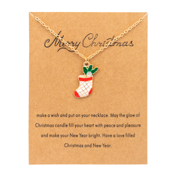 Christmas Necklace With Greeting Card