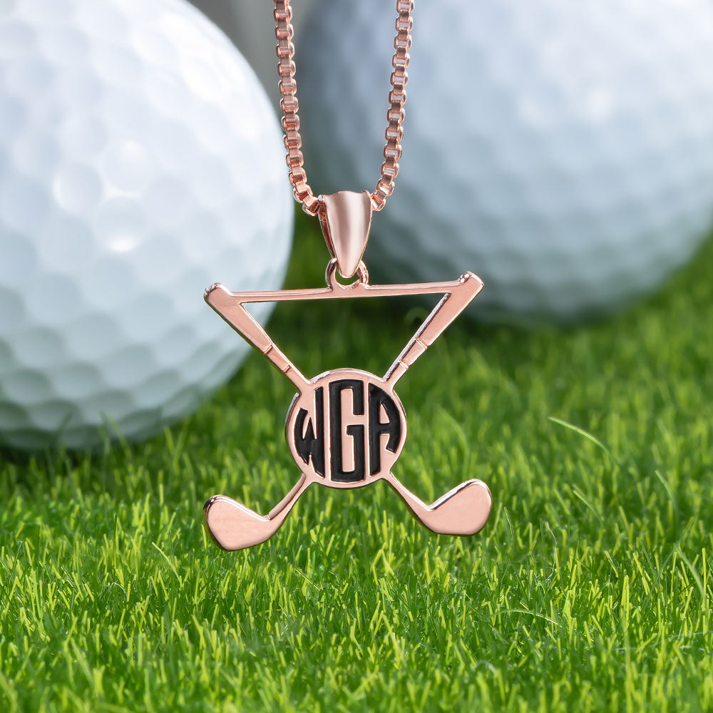 Personalized Golf Necklace Golf Stick Sports Jewelry