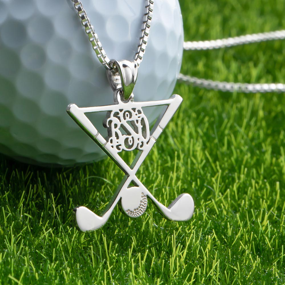 Personalized Golf Necklace Golf Stick Sports Jewelry