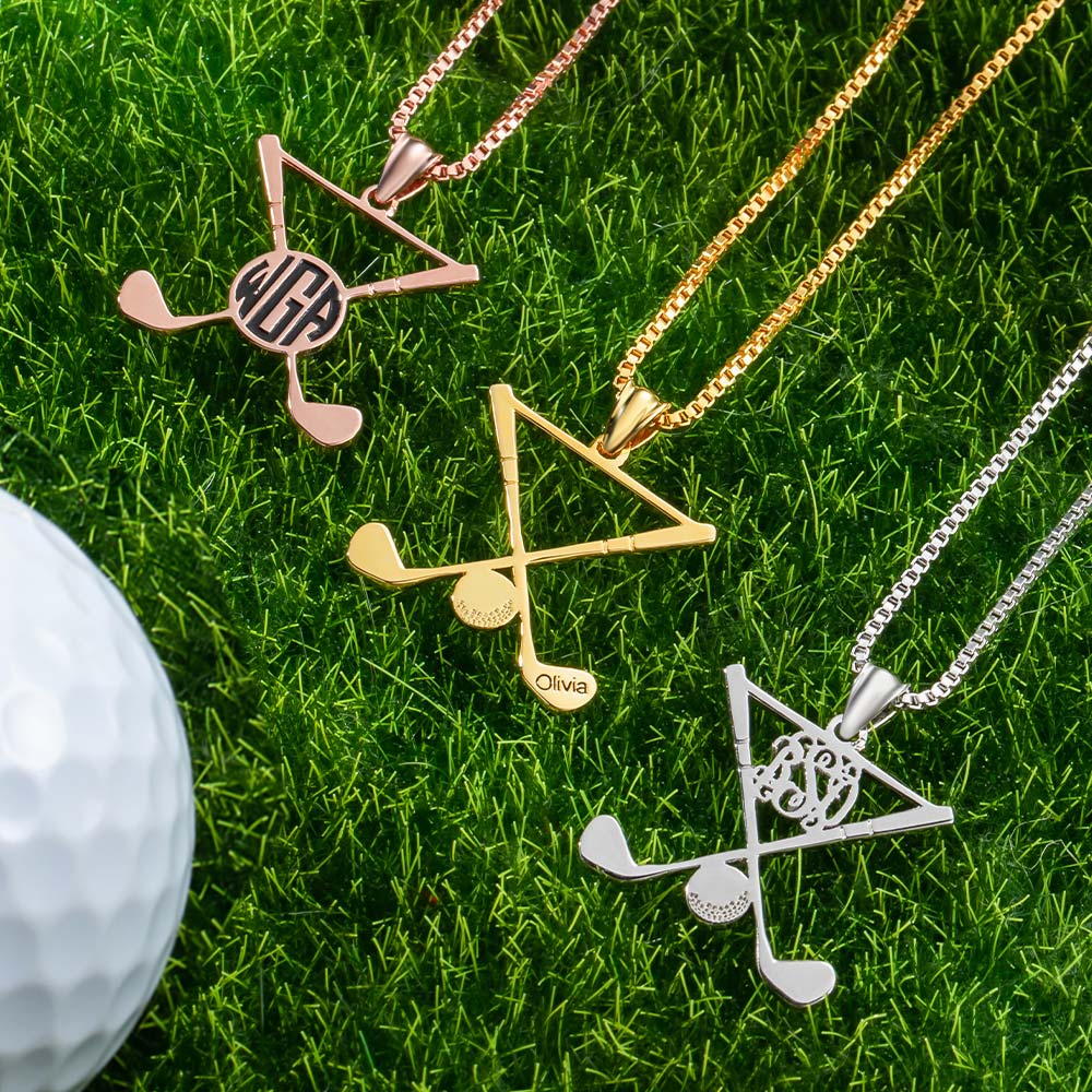 Collana da golf personalizzata, mazza da golf, gioielli sportivi 