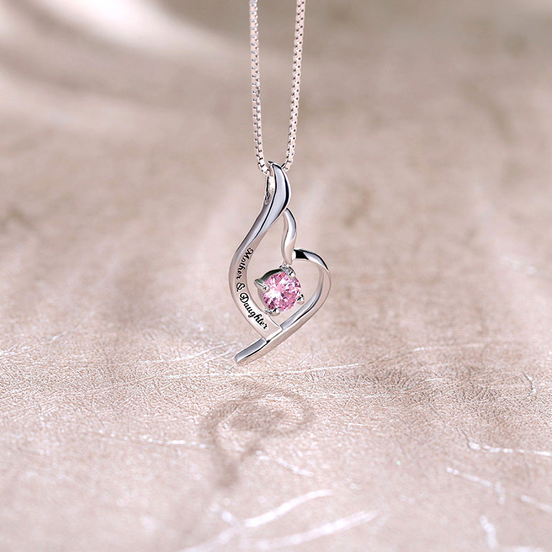 Collana personalizzata con pietra portafortuna per mamma e figlia in argento sterling 