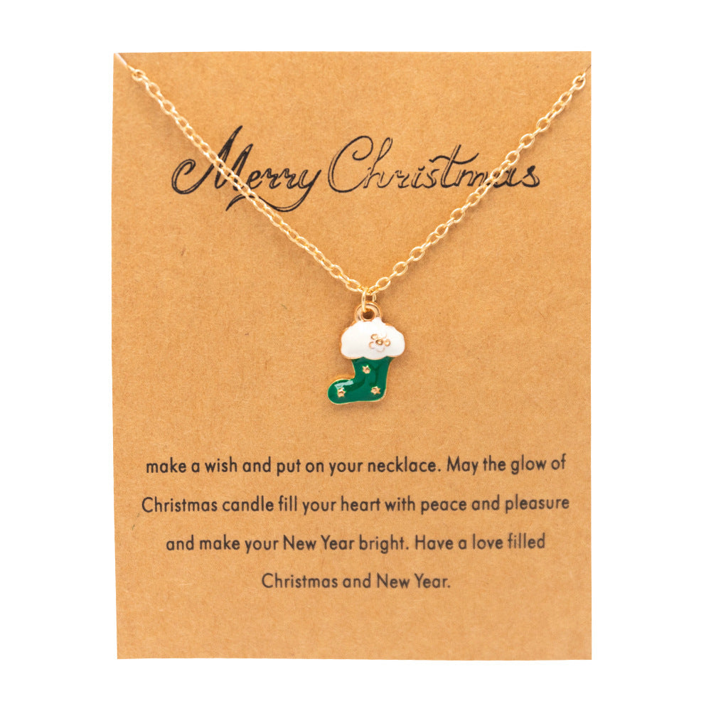 Christmas Necklace With Greeting Card