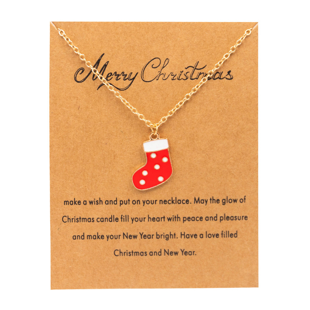 Christmas Necklace With Greeting Card