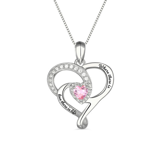 Collana personalizzata a forma di cuore con pietra portafortuna 