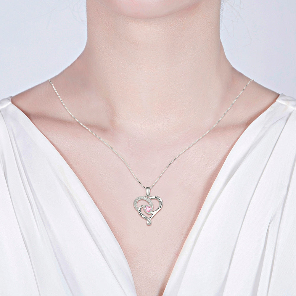 Collana personalizzata a forma di cuore con pietra portafortuna 