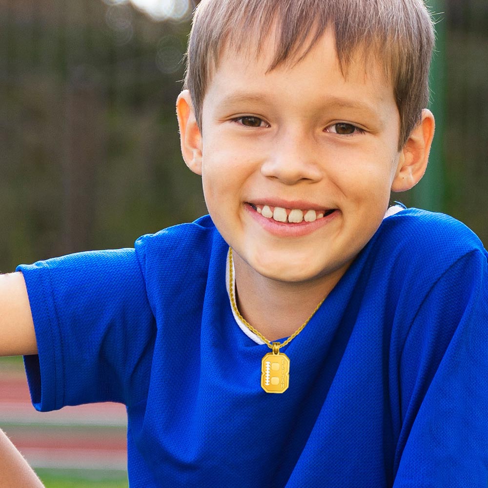 Personalized Football Sports Number Necklace with Name