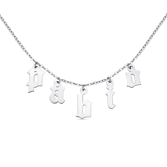 Collana girocollo con lettera personalizzata in argento sterling 