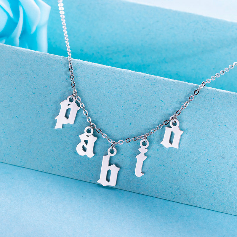 Collana girocollo con lettera personalizzata in argento sterling 