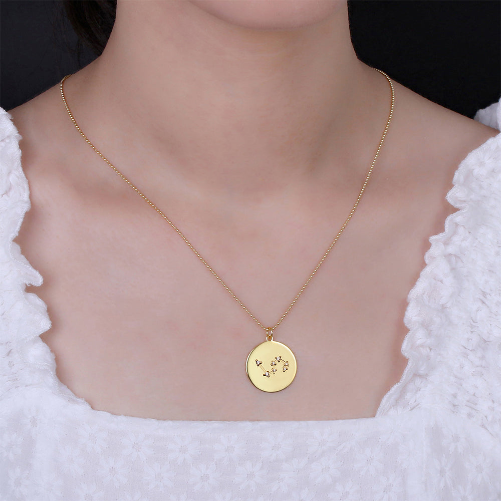 Zodiac Sign Disc Necklace