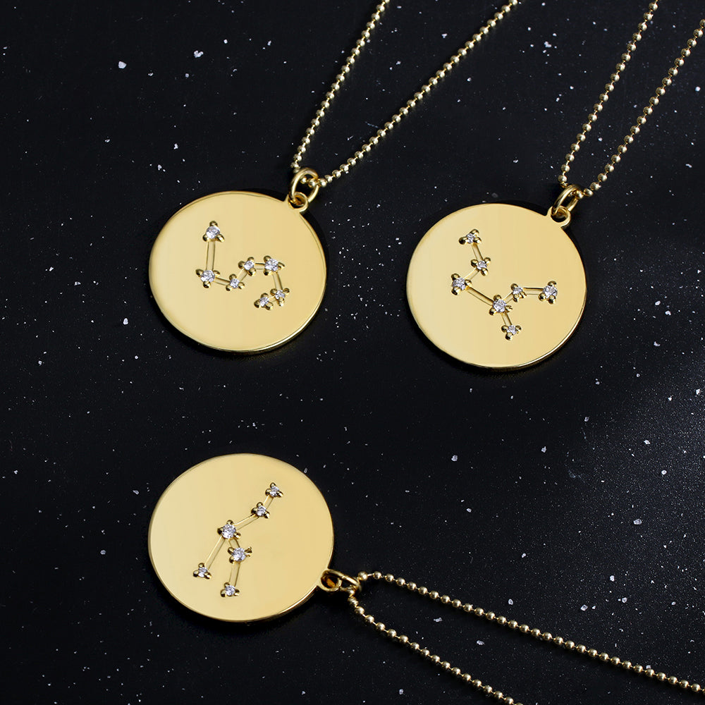 Zodiac Sign Disc Necklace