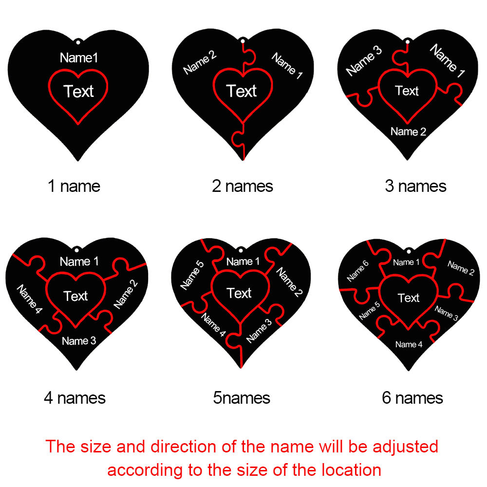 Personalized Heart Puzzle Necklace Stainless Steel