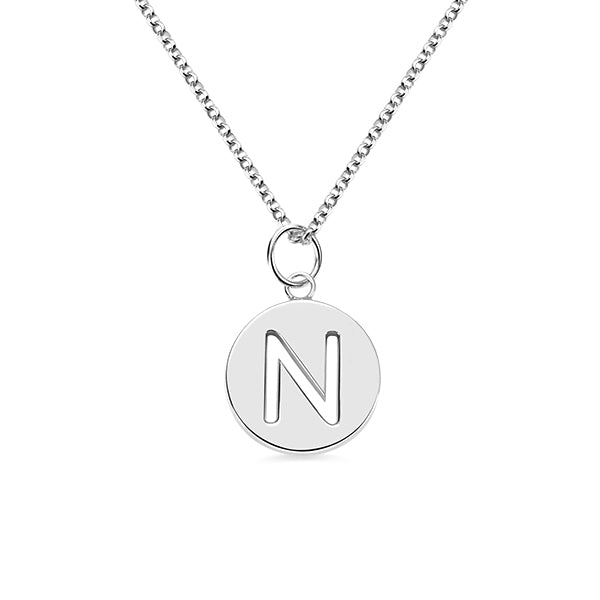 Personalized Cut Out Initial Disc Necklace