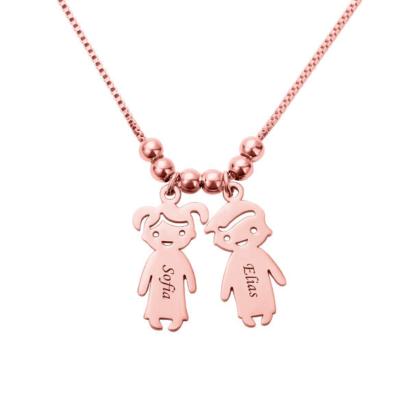 Personalized Kids Charms Necklace Stainless Steel