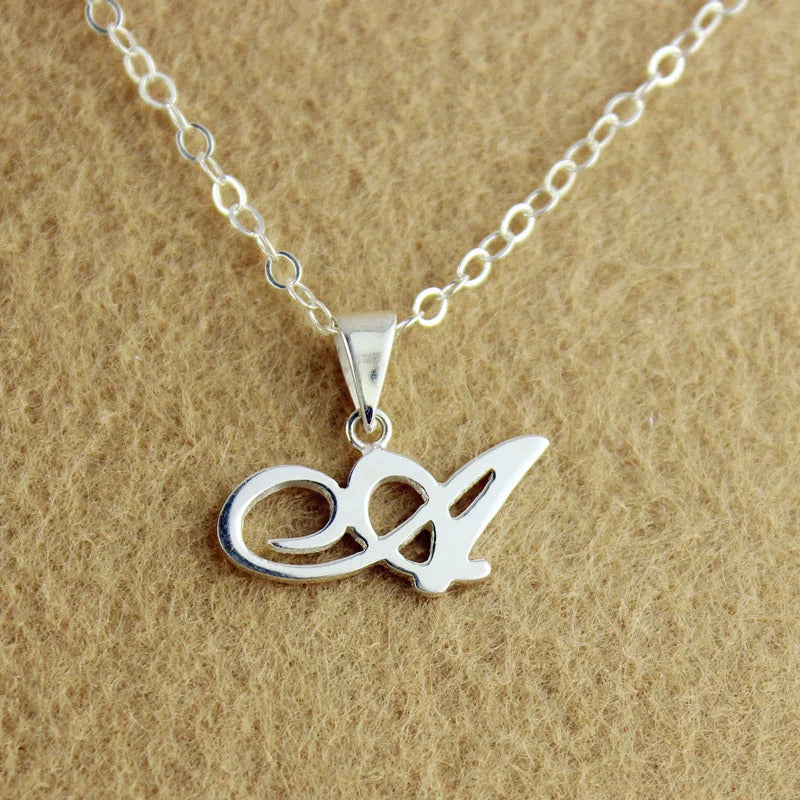 Sterling Silver Custom Initial Letter Necklace