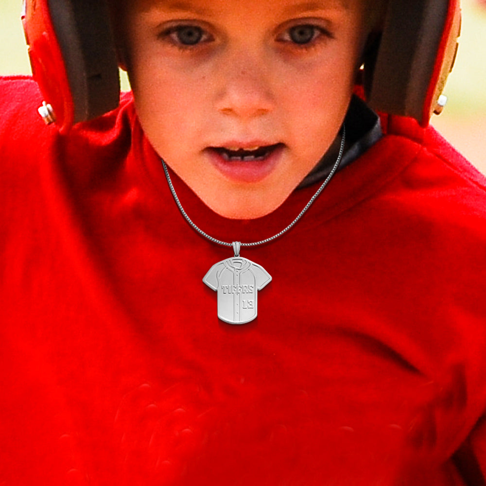 Collana con maglia da baseball personalizzata con nome e numero 