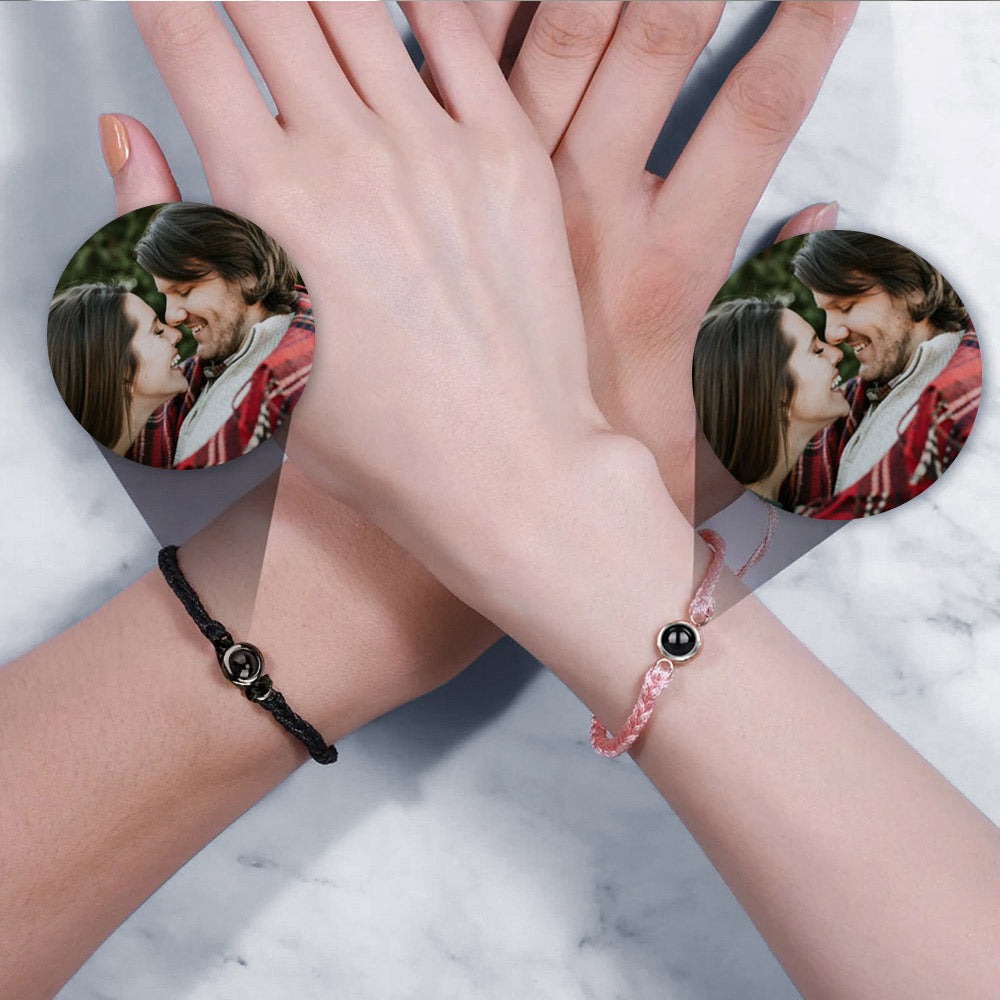 Custom Circle Photo Projection Bracelet