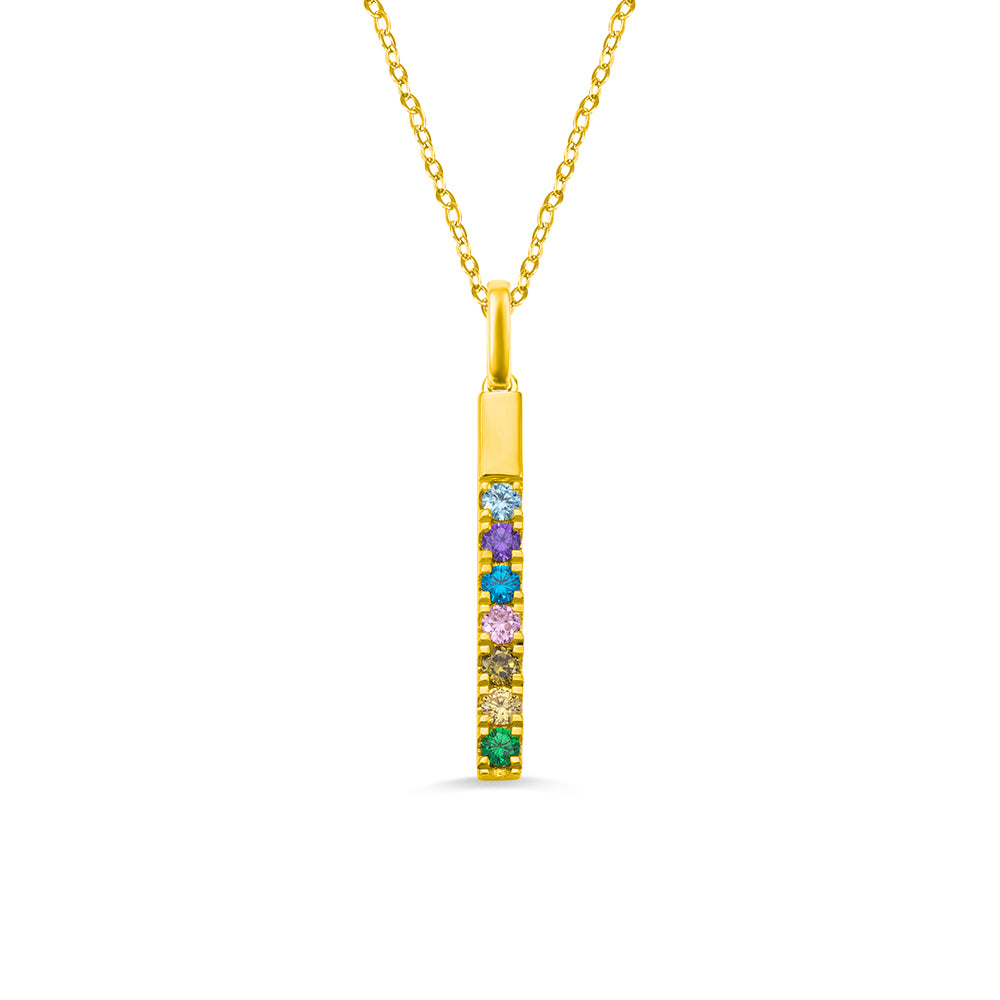 Customized Birthstones Bar Necklace