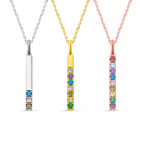 Customized Birthstones Bar Necklace