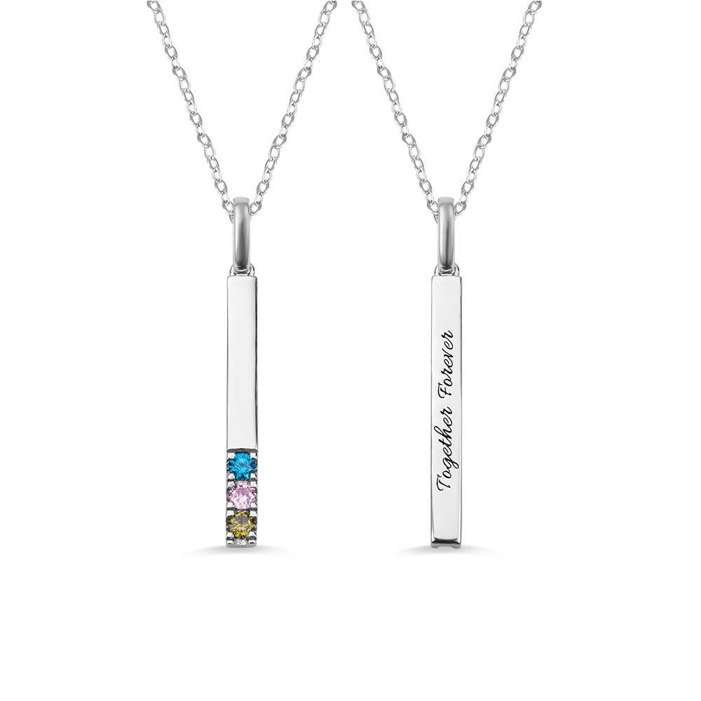 Customized Birthstones Bar Necklace