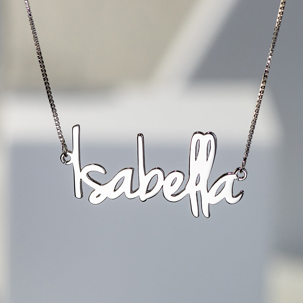 Collana con nome piccolo per lei in argento sterling 