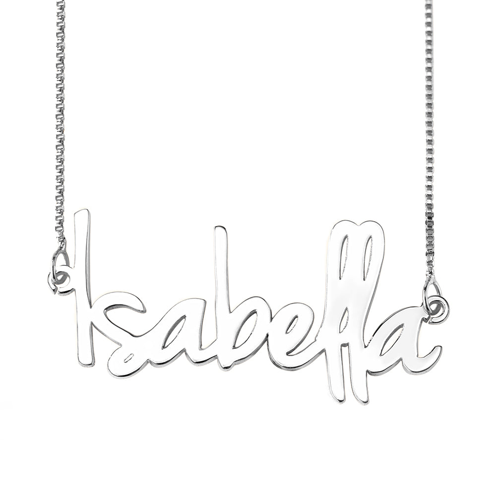 Collana con nome piccolo per lei in argento sterling 