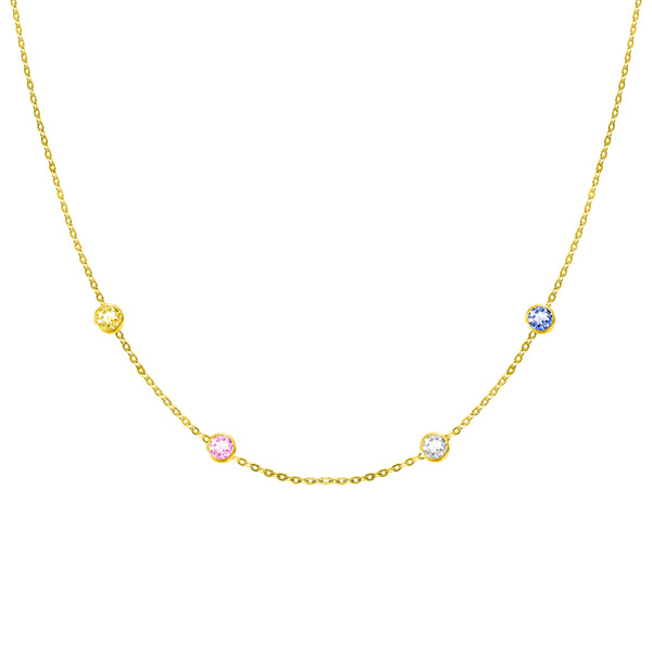 Custom Spaced Birthstone Charm Necklace