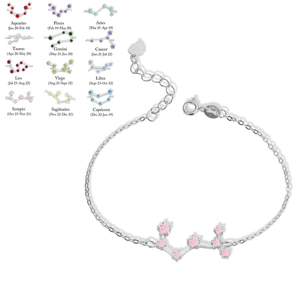 Zodiac Bracelet & Constellation Anklet with Birthstone - Star Style