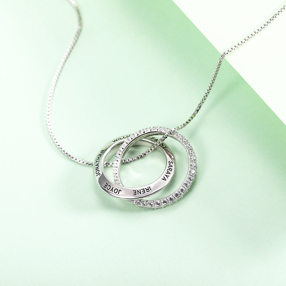 Personalized Family Interlocked Circle Necklace