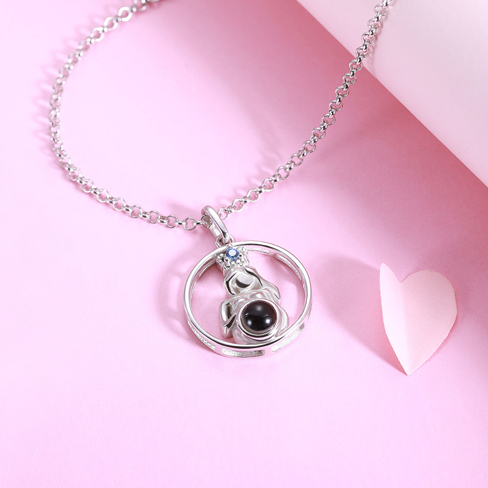 Collana personalizzata con foto del bambino e della mamma in gravidanza