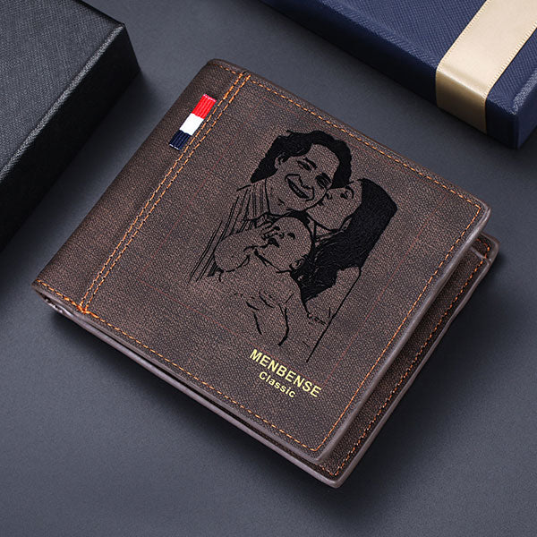 Personalized Men's Photo Leather Wallet