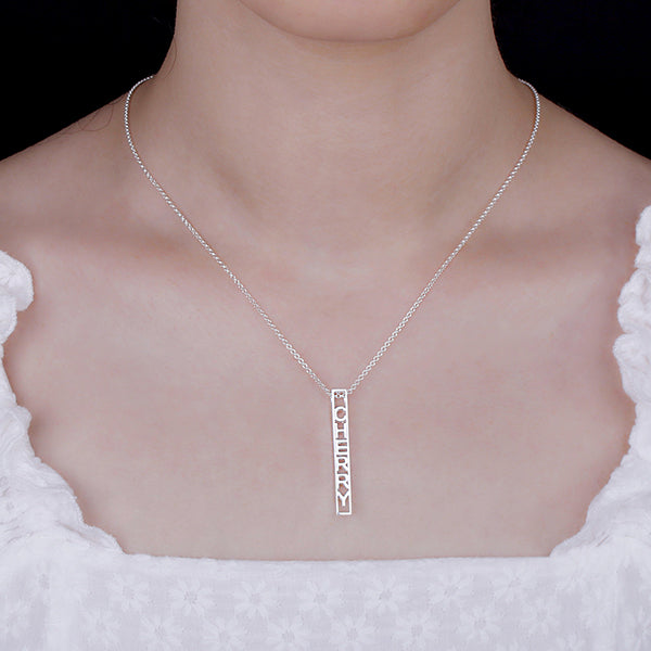 Collana personalizzata con barra 3D speciale in argento 