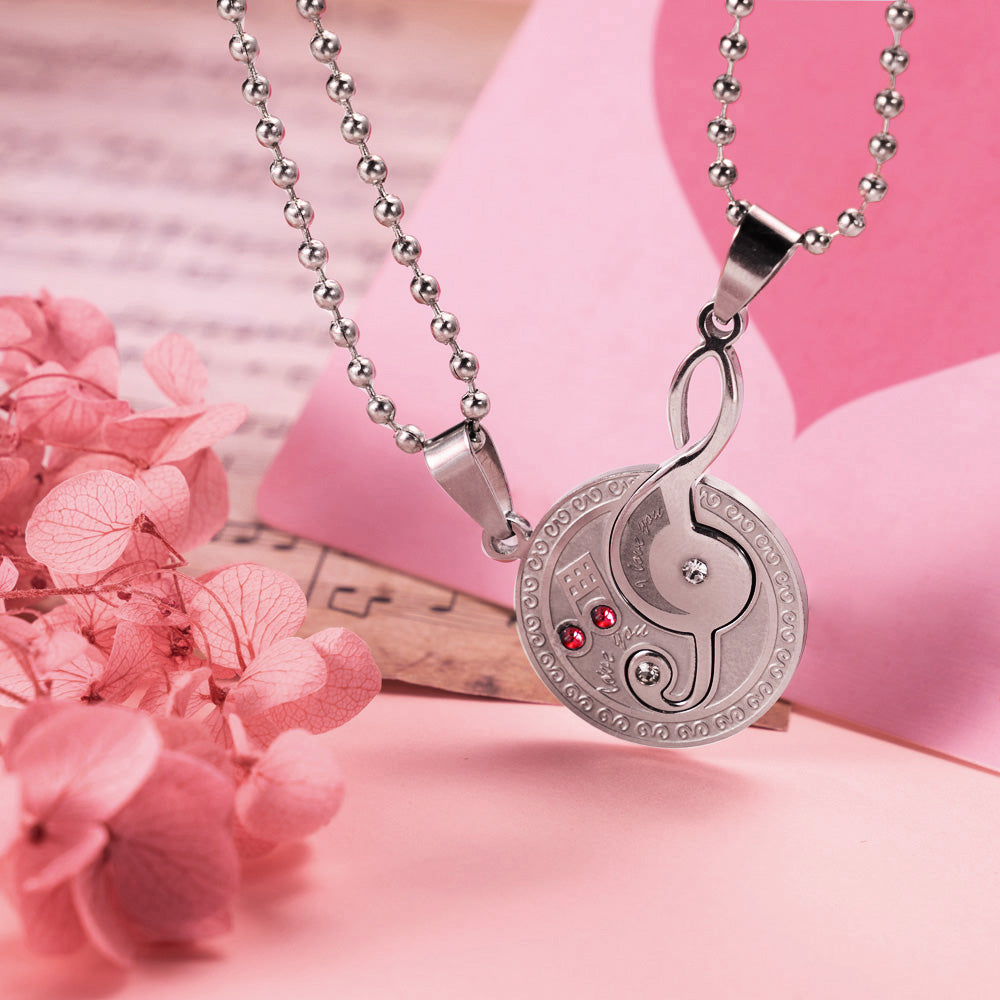 Musical Note Titanium Steel Couple's Necklaces