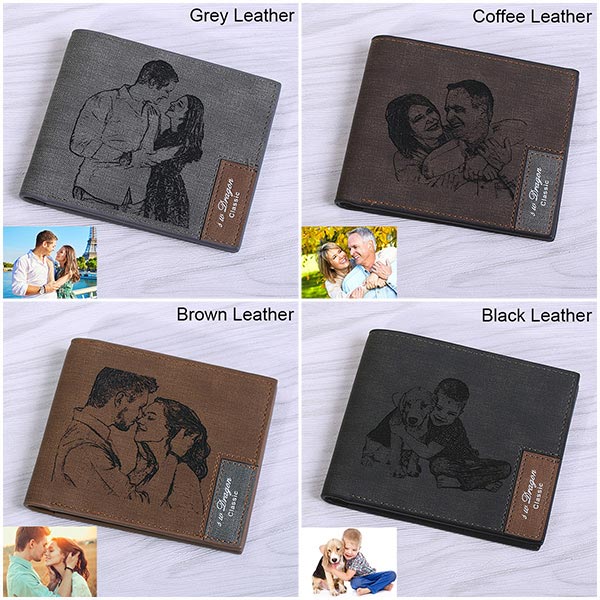 Personalized Photo Leather Wallet fo Men