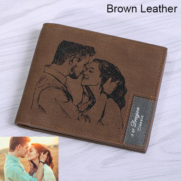 Personalized Photo Leather Wallet fo Men