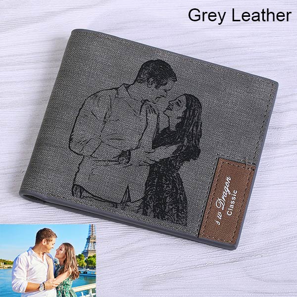 Personalized Photo Leather Wallet fo Men