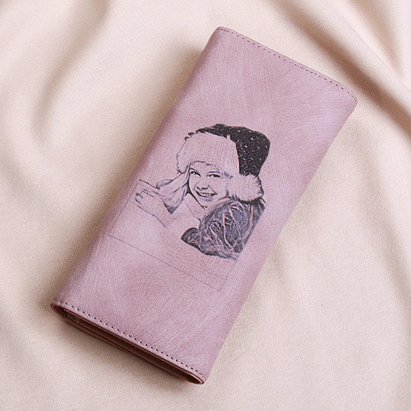 Women's Photo Leather Long Wallet