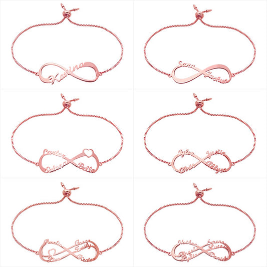 Bracciale Infinity inciso in oro rosa